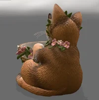 Flower Crown Cat Trinket Bowl STL File for 3D Print - Preview image 5