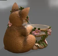 Flower Crown Cat Trinket Bowl STL File for 3D Print - Preview image 6