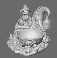 Witch Cat Crystal Bowl Organizer STL File for 3D Print - Preview image 7