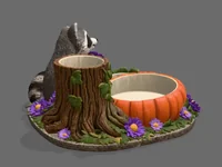 Autumn Raccoon Organizer STL File for 3D Print - Preview image 7