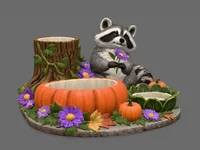 Autumn Raccoon Organizer STL File for 3D Print - Preview image 8