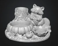 Autumn Raccoon Organizer STL File for 3D Print - Preview image 9
