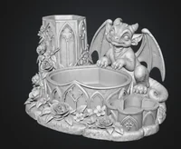 Gothic Dragon Organizer STL File for 3D Print - Preview image 8