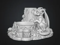 Gothic Dragon Organizer STL File for 3D Print - Preview image 9