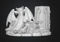 Gothic Dragon Organizer STL File for 3D Print - Preview image 10