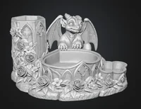 Gothic Dragon Organizer STL File for 3D Print - Preview image 11