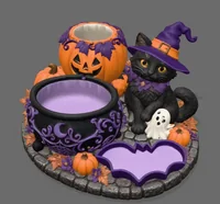 Halloween Witch Cat Organizer STL File for 3D Print - Preview image 4