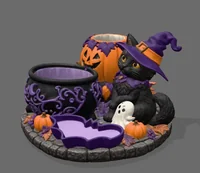 Halloween Witch Cat Organizer STL File for 3D Print - Preview image 5
