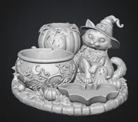 Halloween Witch Cat Organizer STL File for 3D Print - Preview image 8