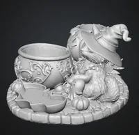 Halloween Witch Cat Organizer STL File for 3D Print - Preview image 9