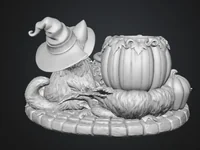 Halloween Witch Cat Organizer STL File for 3D Print - Preview image 10
