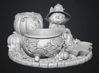 Halloween Witch Cat Organizer STL File for 3D Print - Preview image 11
