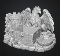 Griffin Treasure Chest Key Organizer STL File for 3D Print - Preview image 8