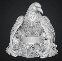 Gothic Raven Candle Holder STL File for 3D Print - Preview image 9