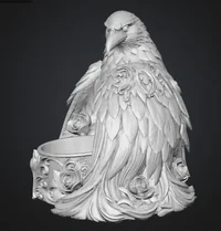 Gothic Raven Candle Holder STL File for 3D Print - Preview image 10