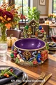 Violet Witch Cauldron Organizer with Potion Bottles STL File for 3D Print