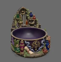 Violet Witch Cauldron Organizer with Potion Bottles STL File for 3D Print - Preview image 4