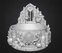 Violet Witch Cauldron Organizer with Potion Bottles STL File for 3D Print - Preview image 10