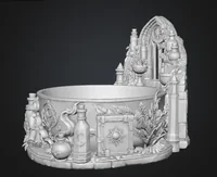 Violet Witch Cauldron Organizer with Potion Bottles STL File for 3D Print - Preview image 11