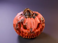 Evil Jack-o'-Lantern Pumpkin – Halloween 3D Model | Print STL/3MF + Game GLB/FBX LODs - Preview image 5