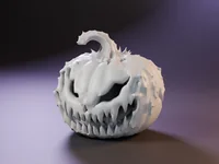 Evil Jack-o'-Lantern Pumpkin – Halloween 3D Model | Print STL/3MF + Game GLB/FBX LODs - Preview image 9