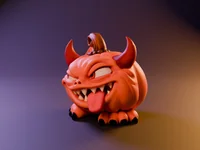 Pumpkin Mimic Devil – Devil Halloween Pumpkin Monster | STL 3MF OBJ FBX - Preview image 2