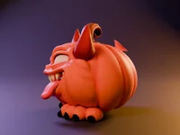 Pumpkin Mimic Devil – Devil Halloween Pumpkin Monster | STL 3MF OBJ FBX - Preview image 4