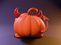 Pumpkin Mimic Devil – Devil Halloween Pumpkin Monster | STL 3MF OBJ FBX - Preview image 5