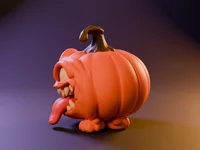 Pumpkin Mimic Maniac – Maniac Halloween Pumpkin Monster | STL 3MF OBJ FBX - Preview image 4