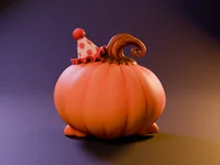 Pumpkin Mimic Clown – Creepy Clown Halloween Pumpkin | STL 3MF OBJ FBX - Preview image 5