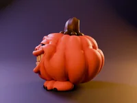 Pumpkin Mimic Smug Grin – Grinning Halloween Pumpkin Monster | STL 3MF OBJ FBX - Preview image 4