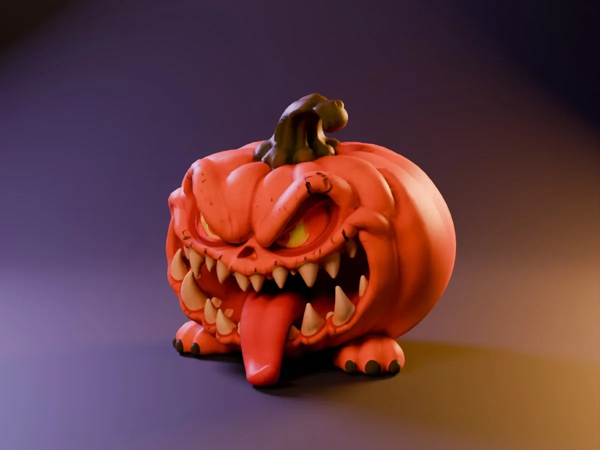 Pumpkin Mimic Evil – Evil Halloween Pumpkin Monster | STL 3MF OBJ FBX - 3D model