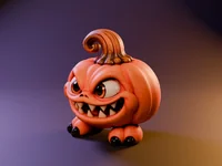 Pumpkin Mimic Base – Rigged Game-Ready Halloween Pumpkin Monster | FBX Rig + STL 3MF OBJ - Preview image 2