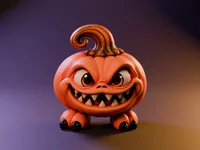 Pumpkin Mimic Base – Rigged Game-Ready Halloween Pumpkin Monster | FBX Rig + STL 3MF OBJ - Preview image 3