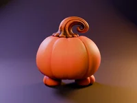 Pumpkin Mimic Base – Rigged Game-Ready Halloween Pumpkin Monster | FBX Rig + STL 3MF OBJ - Preview image 5