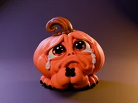 Pumpkin Mimic Crying – Crying Halloween Pumpkin Monster | STL 3MF OBJ FBX - Preview image 3