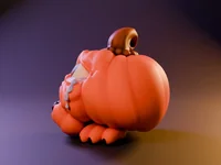 Pumpkin Mimic Crying – Crying Halloween Pumpkin Monster | STL 3MF OBJ FBX - Preview image 4