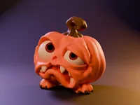 Pumpkin Mimic Dead Inside – Tired Halloween Pumpkin Monster | STL 3MF OBJ FBX - Preview image 1