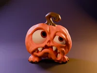 Pumpkin Mimic Dead Inside – Tired Halloween Pumpkin Monster | STL 3MF OBJ FBX - Preview image 3
