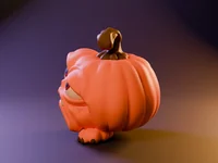 Pumpkin Mimic Dead Inside – Tired Halloween Pumpkin Monster | STL 3MF OBJ FBX - Preview image 4