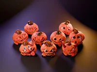Pumpkin Mimics – Collection of 9 Halloween Pumpkin Monsters | Rigged Base + STL 3MF OBJ FBX - Preview image 1