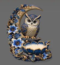 Garden Owl Sculpture STL File for 3D Print - Preview image 2