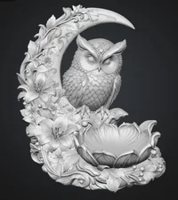 Garden Owl Sculpture STL File for 3D Print - Preview image 9