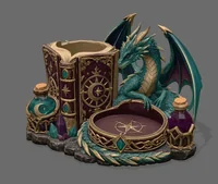Turquoise Dragon Organizer STL File for 3D Print - Preview image 2