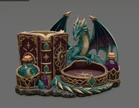 Turquoise Dragon Organizer STL File for 3D Print - Preview image 8