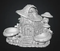 Whimsical Mushroom House Organizer STL File for 3D Print - Preview image 2