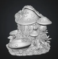 Whimsical Mushroom House Organizer STL File for 3D Print - Preview image 3