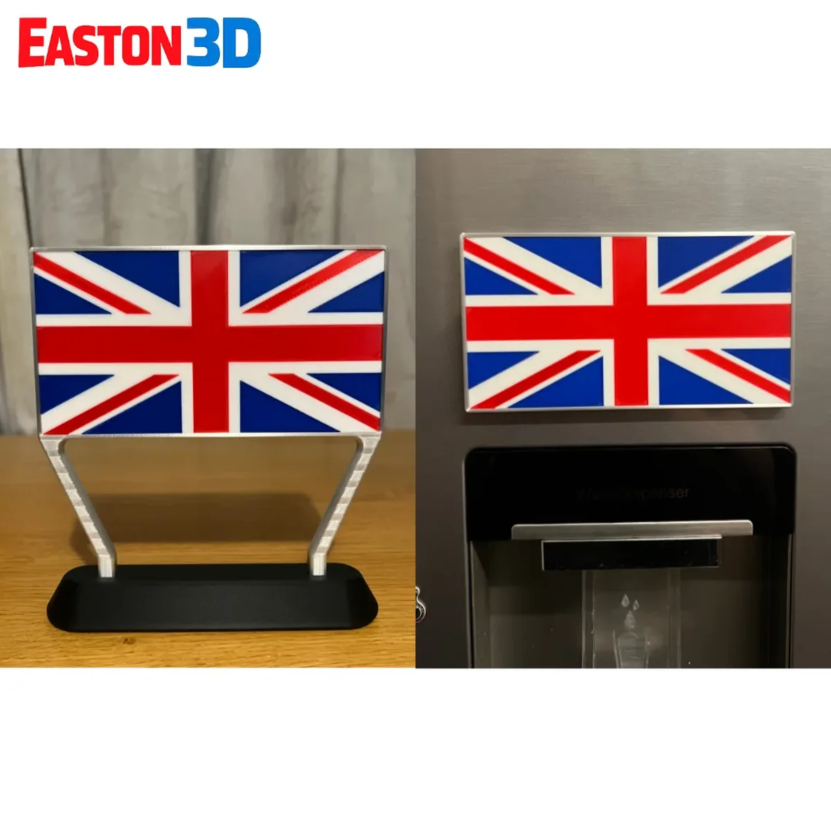 Union Jack Flag + Stand and Fridge Holder STL + Bonus 3MF Flag - 3D model