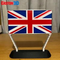 Union Jack Flag + Stand and Fridge Holder STL + Bonus 3MF Flag - Preview image 2
