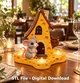 Whimsical Cheese House LED Candle Holder with Mouse STL File for 3D Print